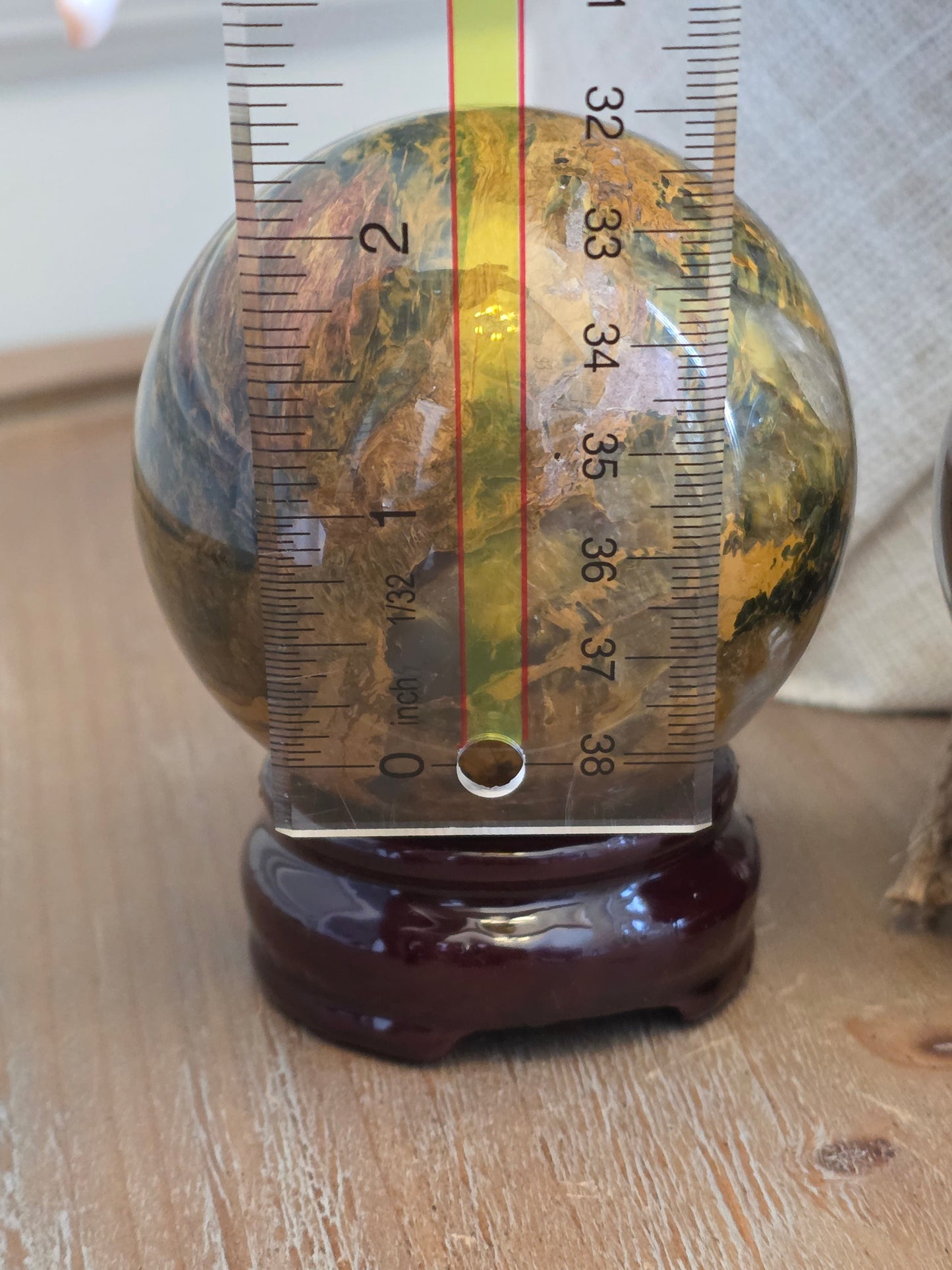 Natural Pietersite Sphere 55mm – Golden Blue Brown Polished Crystal Ball, Stormy Statement Décor, Unique Collector Mineral