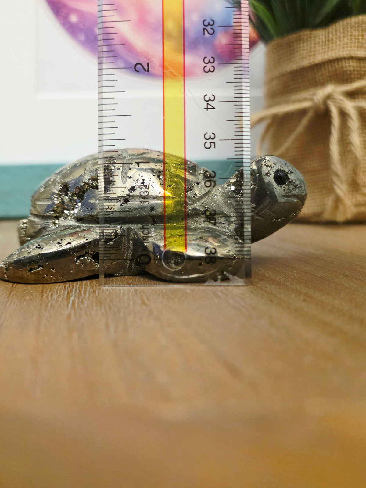 Natural Pyrite Sea Turtle Crystal Carving | 3” Fool’s Gold Turtle | Abundance Prosperity Crystal | Crystal Animal Figurine | Feng Shui Decor