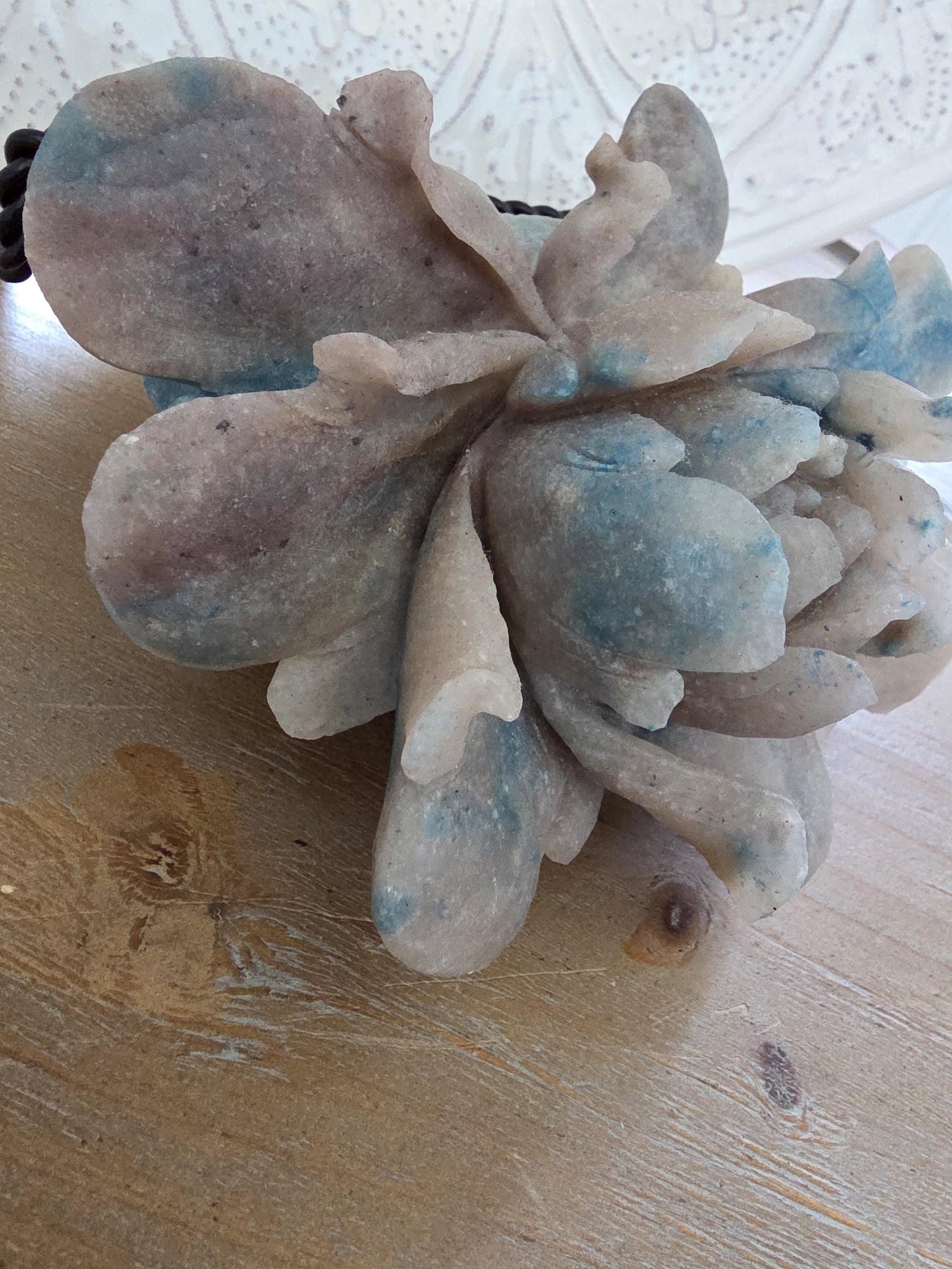 Hand Carved Quartz Flower Sculpture | Botanical Crystal Art | Collector Mineral Specimen
