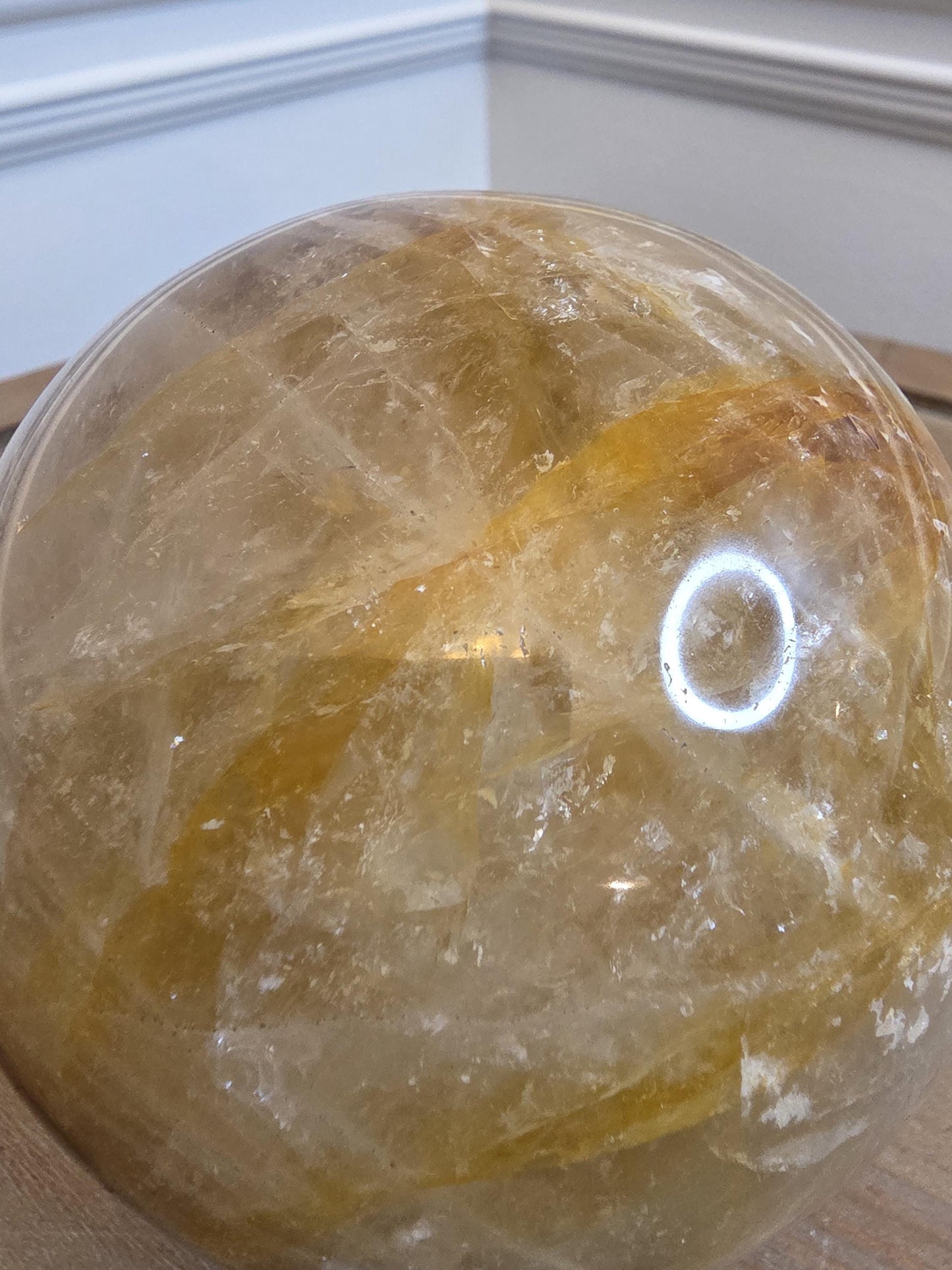 Golden Healer Quartz Sphere | Polished Honey Crystal Ball, Warm Energy Stone