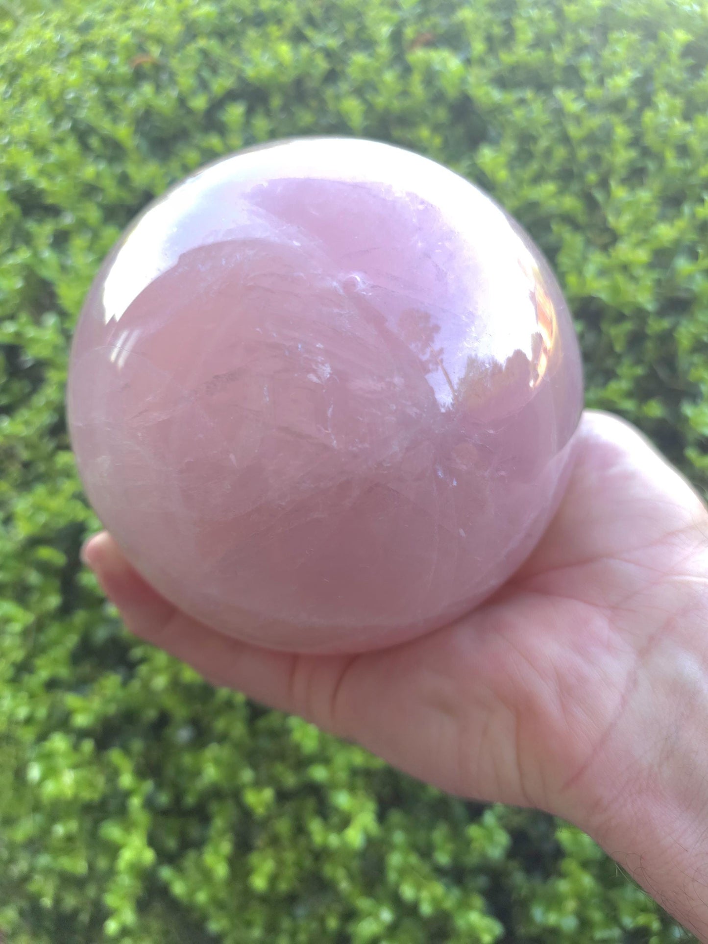 Large Polished Rose Quartz Sphere – Home Décor