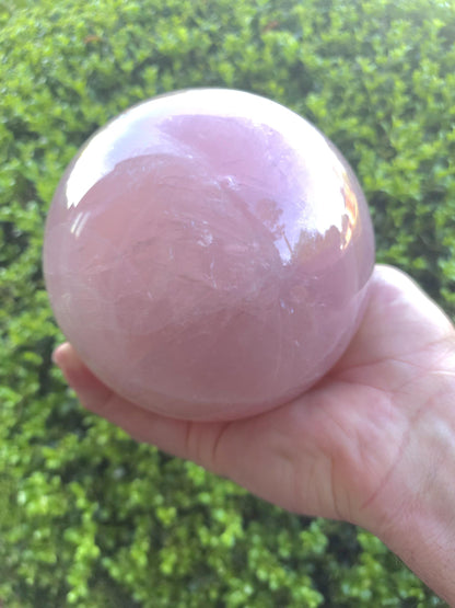 Large Polished Rose Quartz Sphere – Home Décor