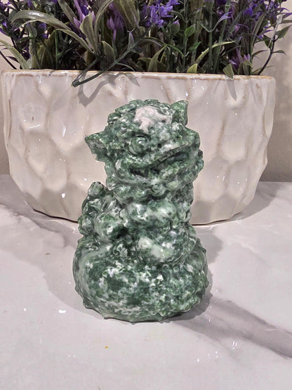 Natural Green Stone Foo Dog (Exact Stone Unknown)