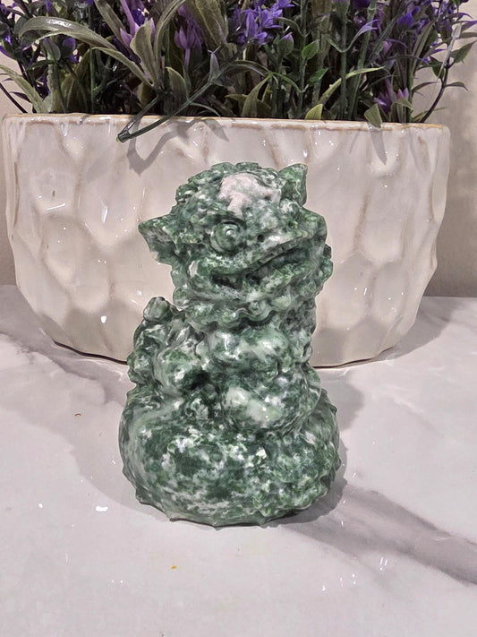 Natural Green Stone Foo Dog (Exact Stone Unknown)