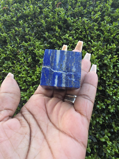 Lapis Lazuli Cube with Pyramid Top | Deep Blue with Pyrite | Polished Crystal Display Piece