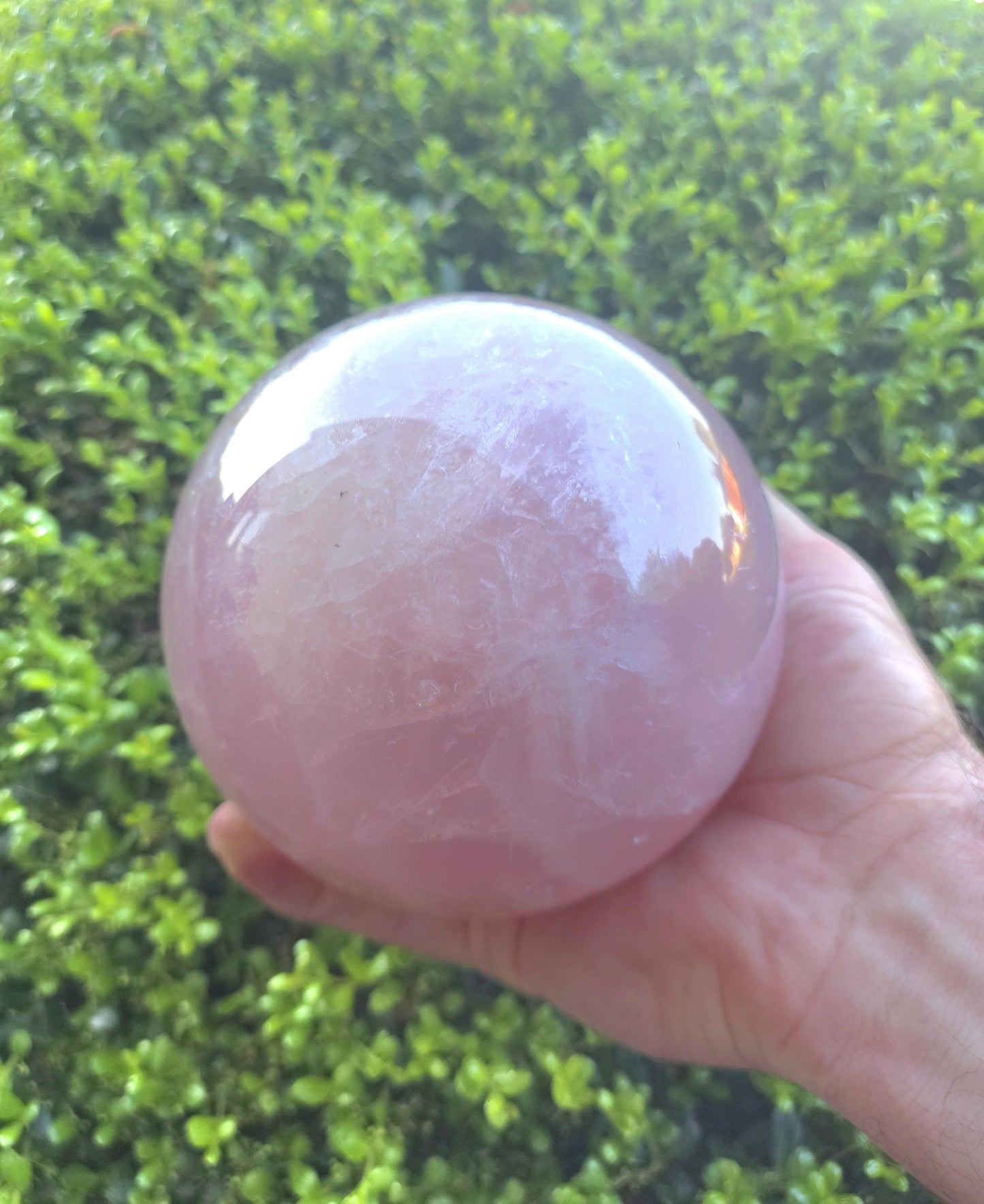 Large Polished Rose Quartz Sphere – Home Décor