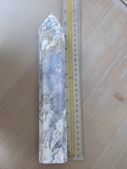 Matching Lace Agate Tower Pair | Large Collector Crystal Points