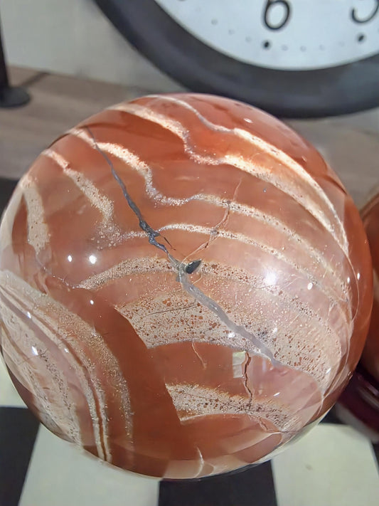 Polychrome Jasper Sphere | Natural Veining, Earth Energy Decor (~2.5–3 inch)