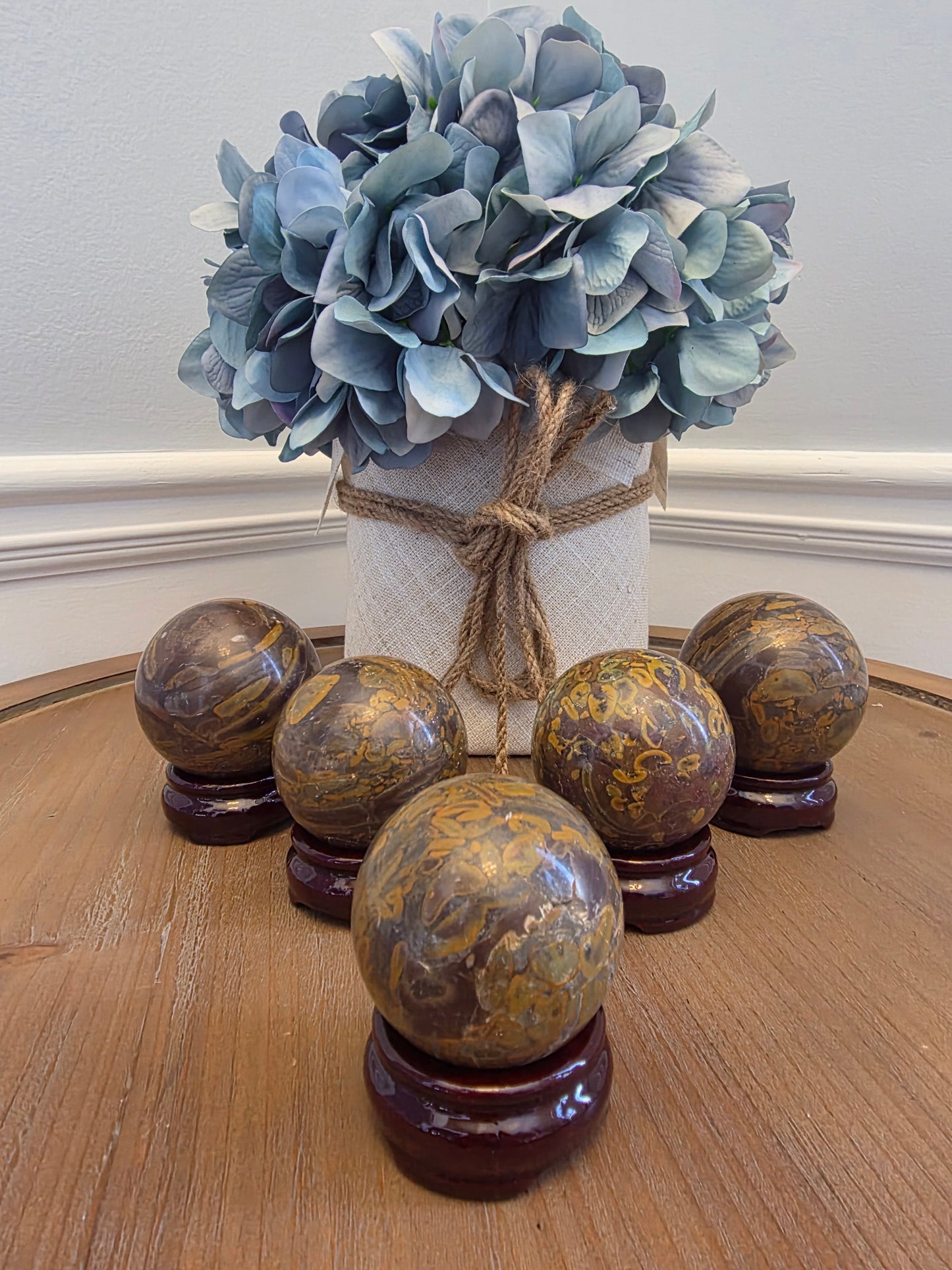 Leopard Skin Jasper Sphere 50mm | Natural Polished Crystal Ball | Brown Gold Spotted Stone Décor | IG Crystal Archive