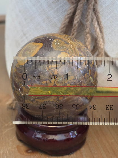 Leopard Skin Jasper Sphere 50mm | Natural Polished Crystal Ball | Brown Gold Spotted Stone Décor | IG Crystal Archive