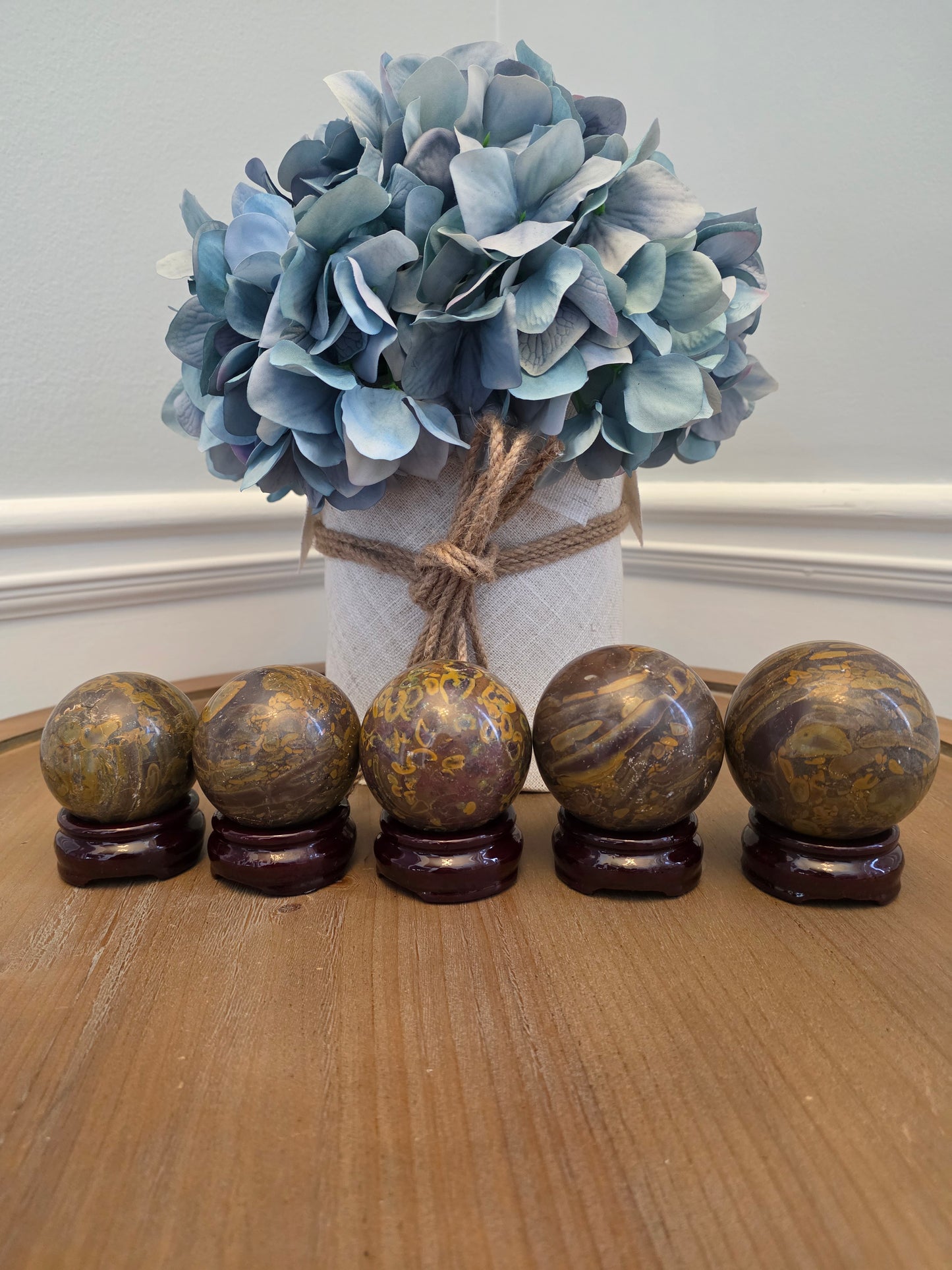 Leopard Skin Jasper Sphere 50mm | Natural Polished Crystal Ball | Brown Gold Spotted Stone Décor | IG Crystal Archive
