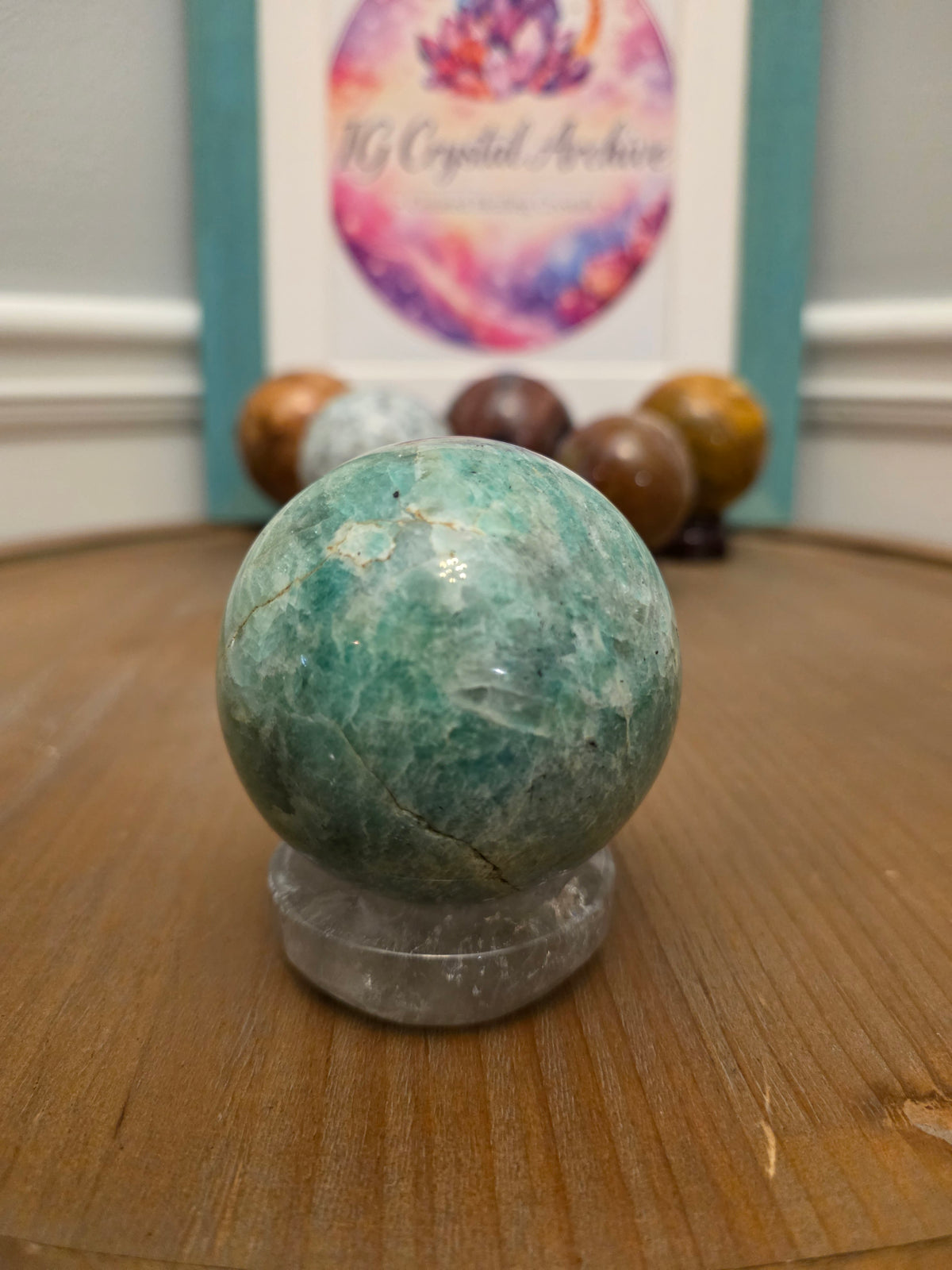 Natural Amazonite Sphere | Polished Green Amazonite Crystal Sphere | 2" Decorative Gemstone | Exact Stone Shown