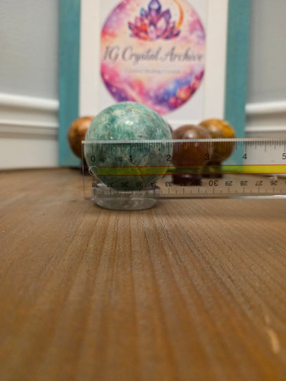 Natural Amazonite Sphere | Polished Green Amazonite Crystal Sphere | 2" Decorative Gemstone | Exact Stone Shown