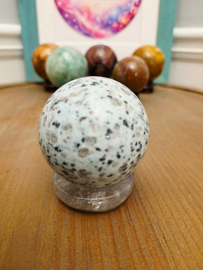 Natural Dalmatian Jasper Sphere | Polished Dalmatian Stone Crystal | 2" Decorative Gemstone Sphere | Exact Piece