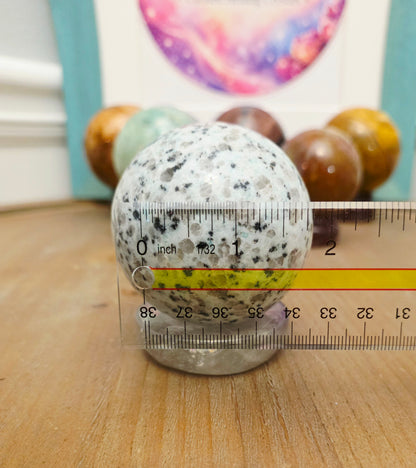 Natural Dalmatian Jasper Sphere | Polished Dalmatian Stone Crystal | 2" Decorative Gemstone Sphere | Exact Piece