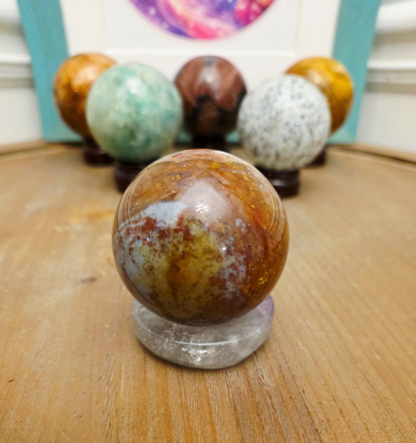 Natural Polychrome Jasper Sphere | Desert Jasper Crystal Sphere | Polished Gemstone Décor | 2.0" Collectible Sphere