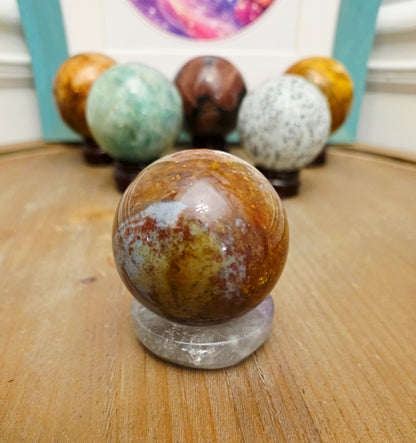 Natural Polychrome Jasper Sphere | Desert Jasper Crystal Sphere | Polished Gemstone Décor | 2.0" Collectible Sphere