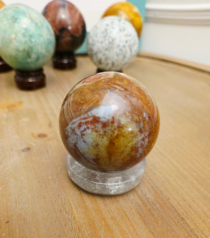 Natural Polychrome Jasper Sphere | Desert Jasper Crystal Sphere | Polished Gemstone Décor | 2.0" Collectible Sphere