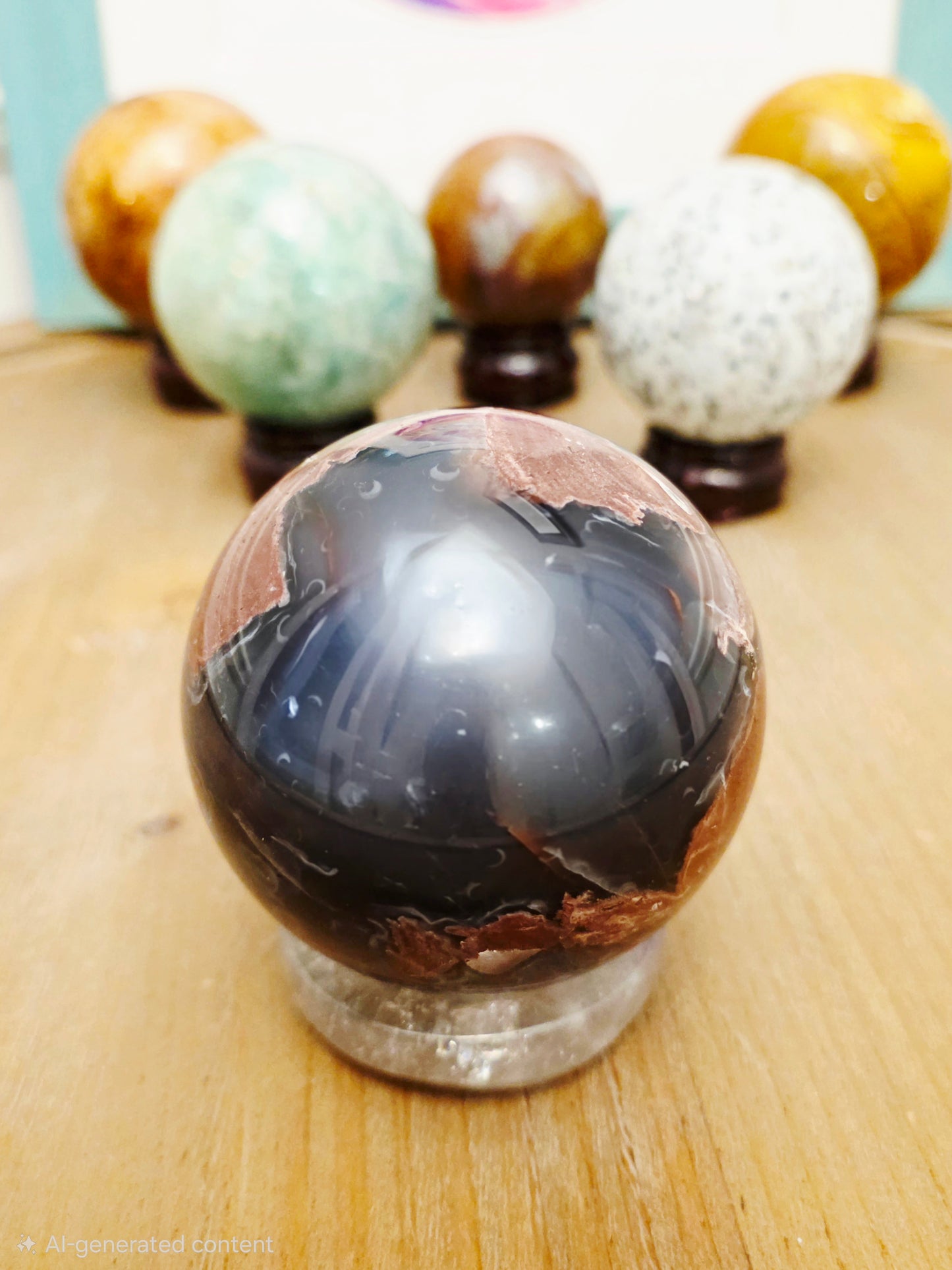 Natural Brecciated Red Jasper Sphere | Black & Red Jasper Crystal Sphere | Polished Gemstone Décor | 2.25" Collectible Sphere