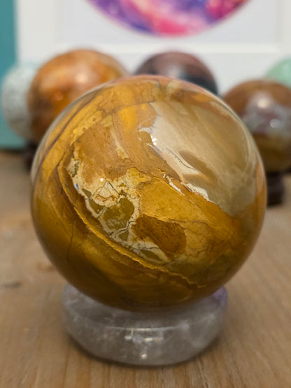 Natural Picture Jasper Sphere | Scenic Landscape Jasper Crystal Sphere | Polished Gemstone Décor | 2.3" Collectible Sphere