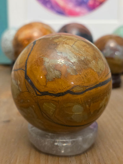 Natural Picture Jasper Sphere | Scenic Landscape Jasper Crystal Sphere | Polished Gemstone Décor | 2.3" Collectible Sphere