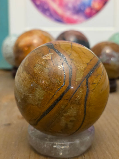 Natural Picture Jasper Sphere | Scenic Landscape Jasper Crystal Sphere | Polished Gemstone Décor | 2.3" Collectible Sphere