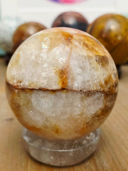 Golden Healer Quartz Sphere | Natural Golden Quartz Crystal Sphere | Polished Gemstone Décor | 2.3" Display Sphere