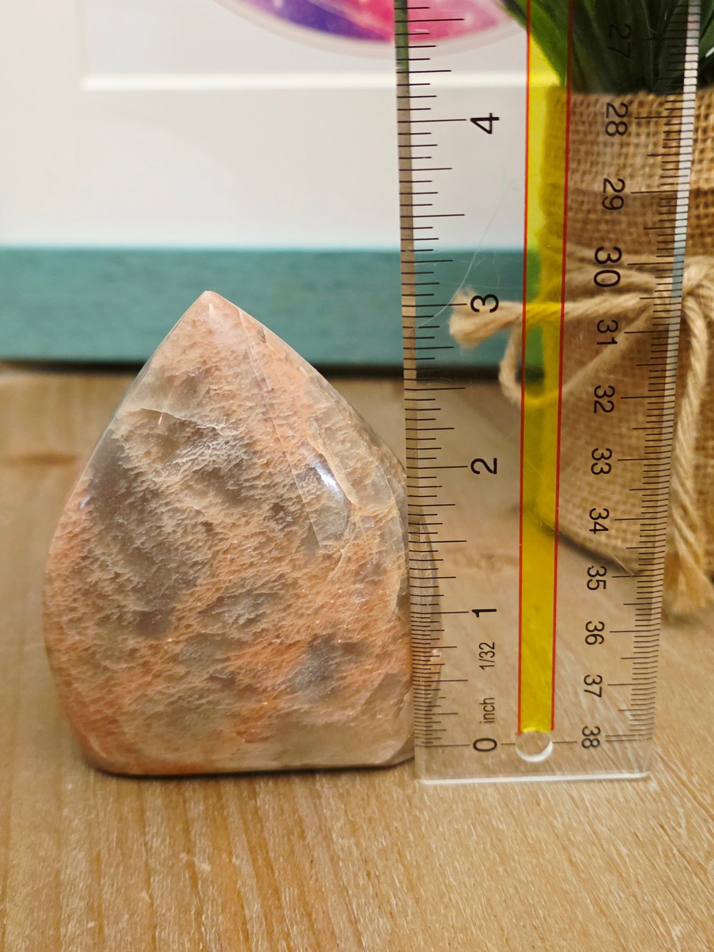 Pink Moonstone Flame Carving | Natural Peach Moonstone Polished Crystal | Decorative Mineral Display | One-of-a-Kind Collectible