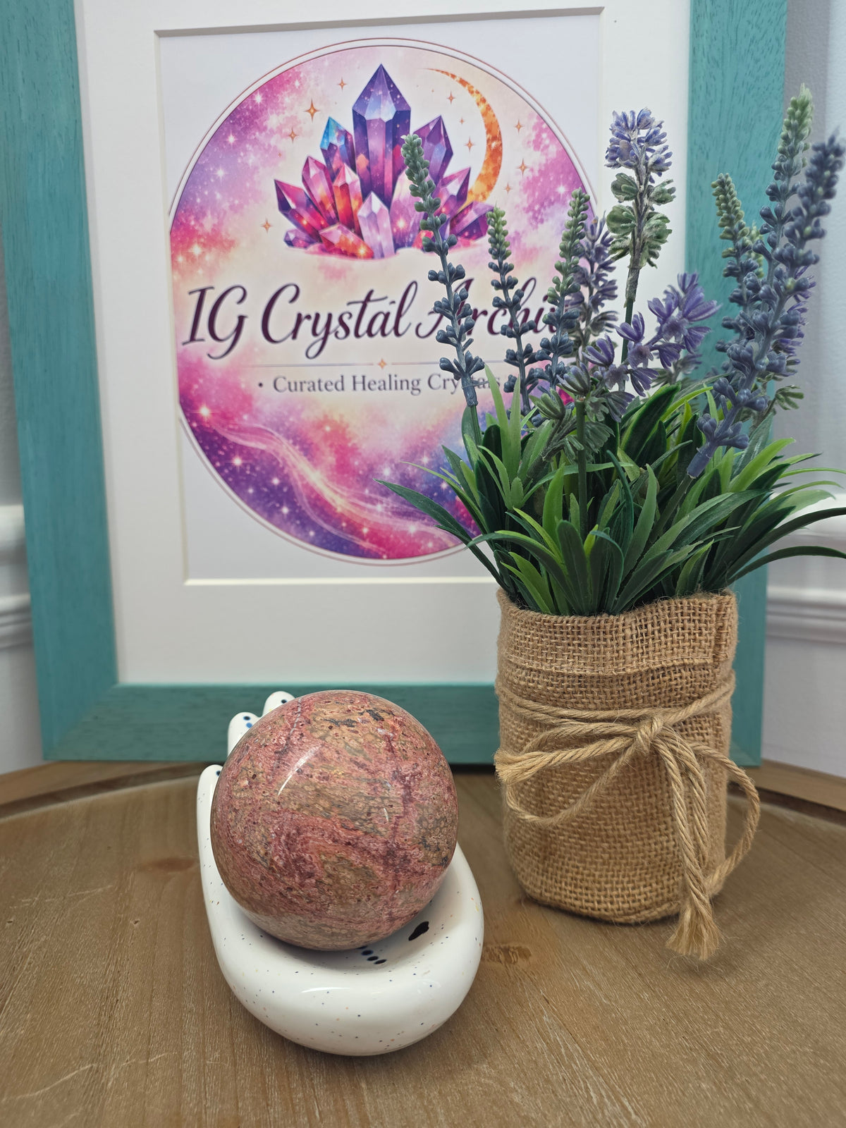 2" Natural Leopard Skin Jasper Sphere | Pink Orbicular Jasper Crystal Ball | Polished Stone Décor | Collector Display