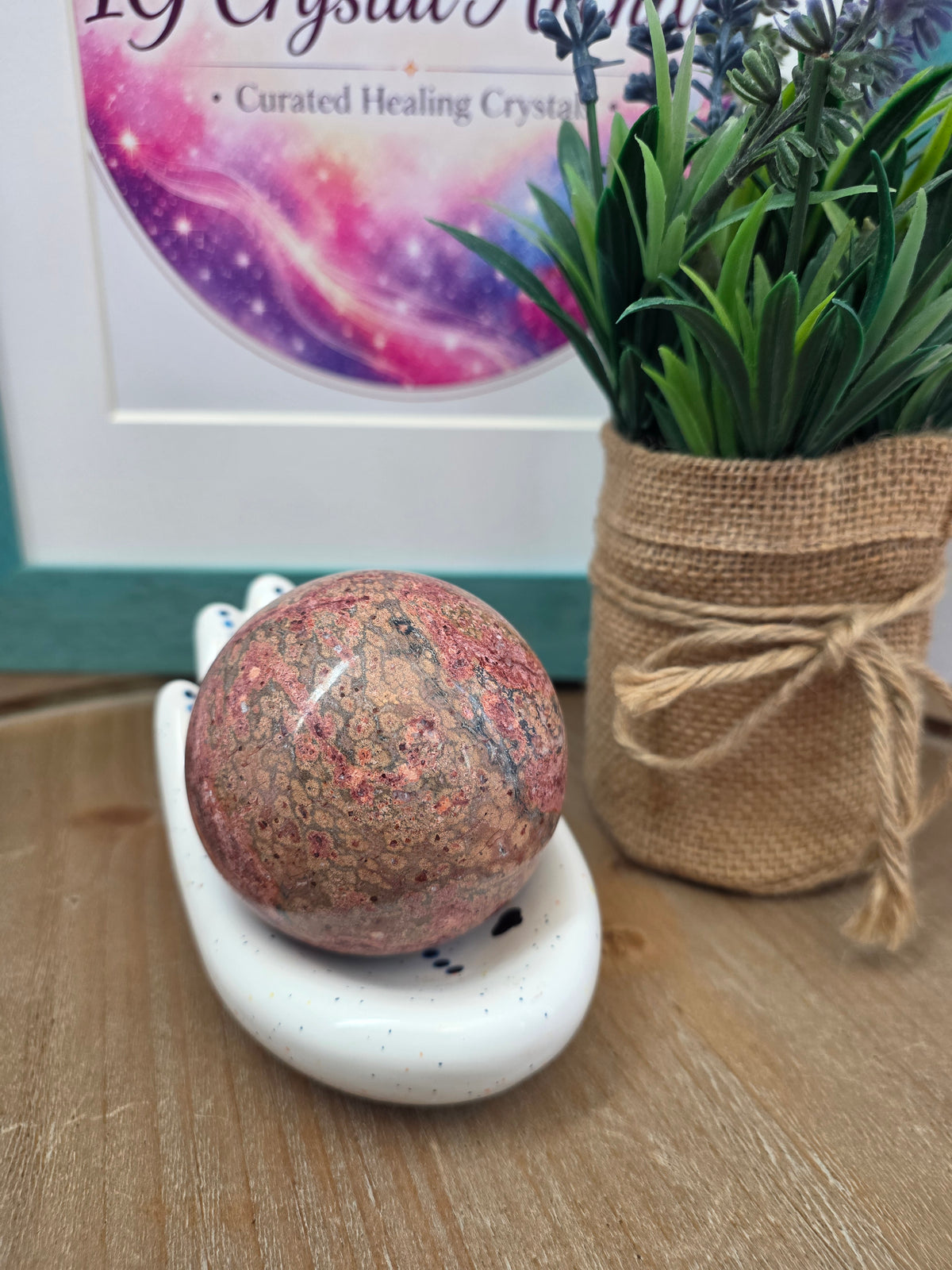 2" Natural Leopard Skin Jasper Sphere | Pink Orbicular Jasper Crystal Ball | Polished Stone Décor | Collector Display