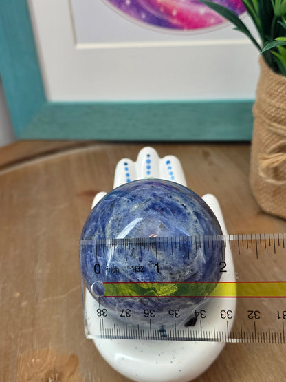 55mm Natural Sodalite Crystal Sphere | Polished Blue Gemstone Sphere | Decorative Crystal Home Décor