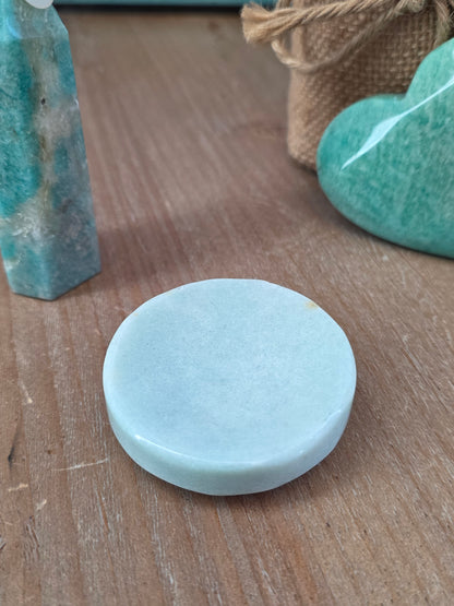 Amazonite Gift Set with Opalite Sphere | Crystal Tower, Heart & Display Stand | Decorative Crystal Collection