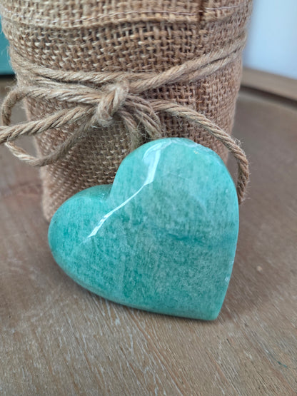 Amazonite Gift Set with Opalite Sphere | Crystal Tower, Heart & Display Stand | Decorative Crystal Collection