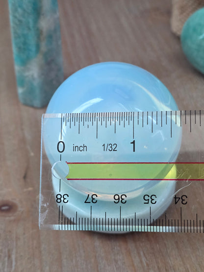 Amazonite Gift Set with Opalite Sphere | Crystal Tower, Heart & Display Stand | Decorative Crystal Collection