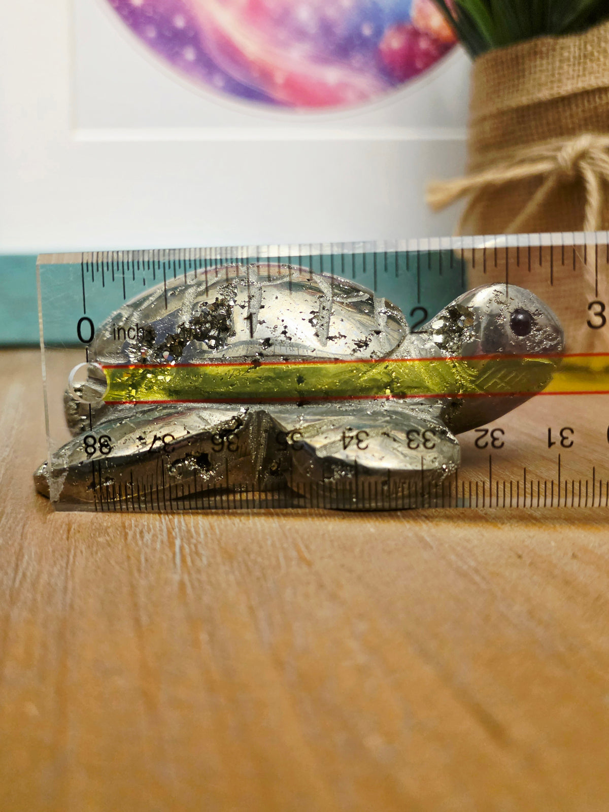 Natural Pyrite Sea Turtle Crystal Carving | 3” Fool’s Gold Turtle | Abundance Prosperity Crystal | Crystal Animal Figurine | Feng Shui Decor