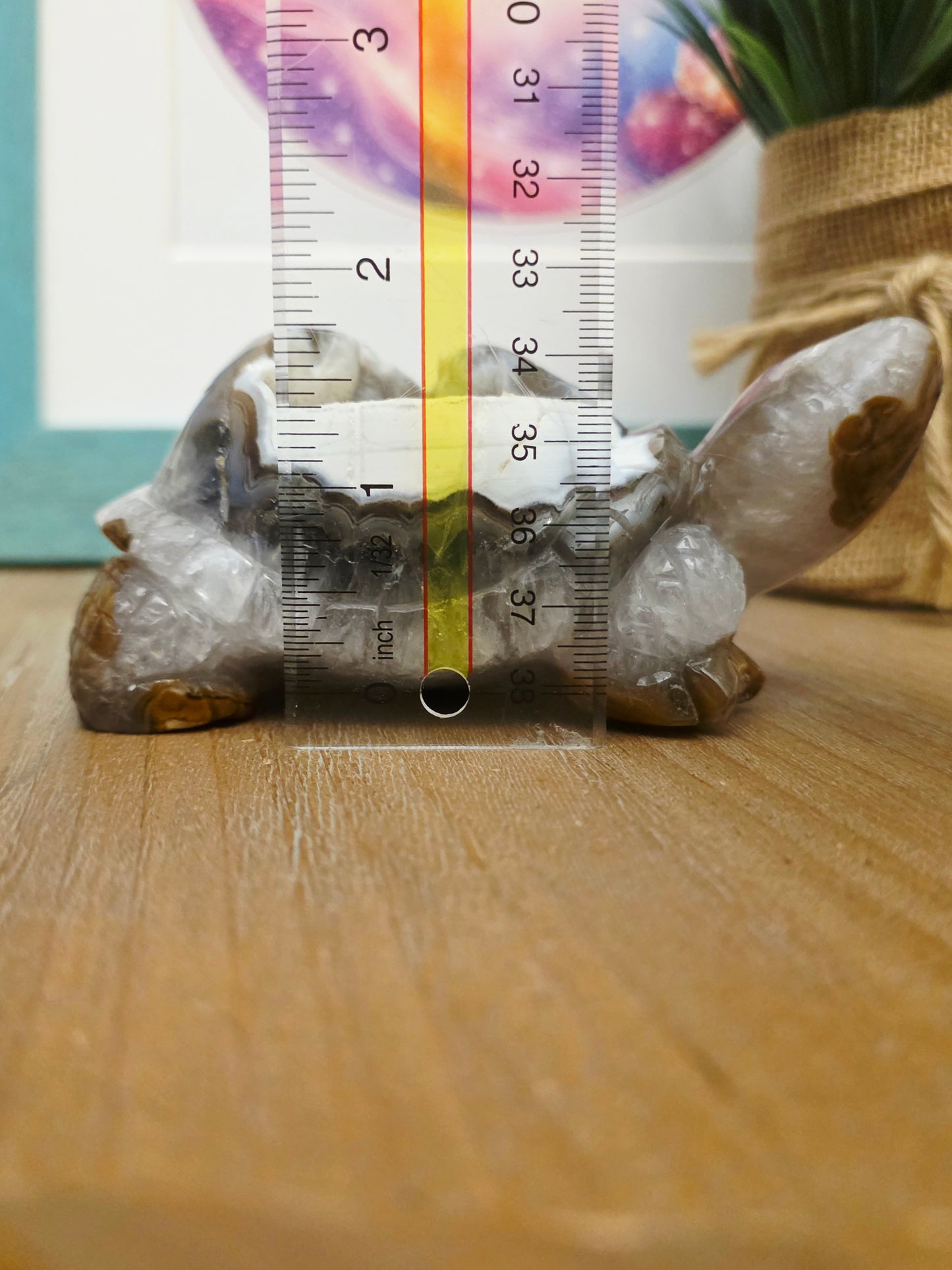 Natural Agate Geode Turtle Carving | Druzy Crystal Turtle | Large 4.25" Crystal Animal | One-of-a-Kind Agate Decor