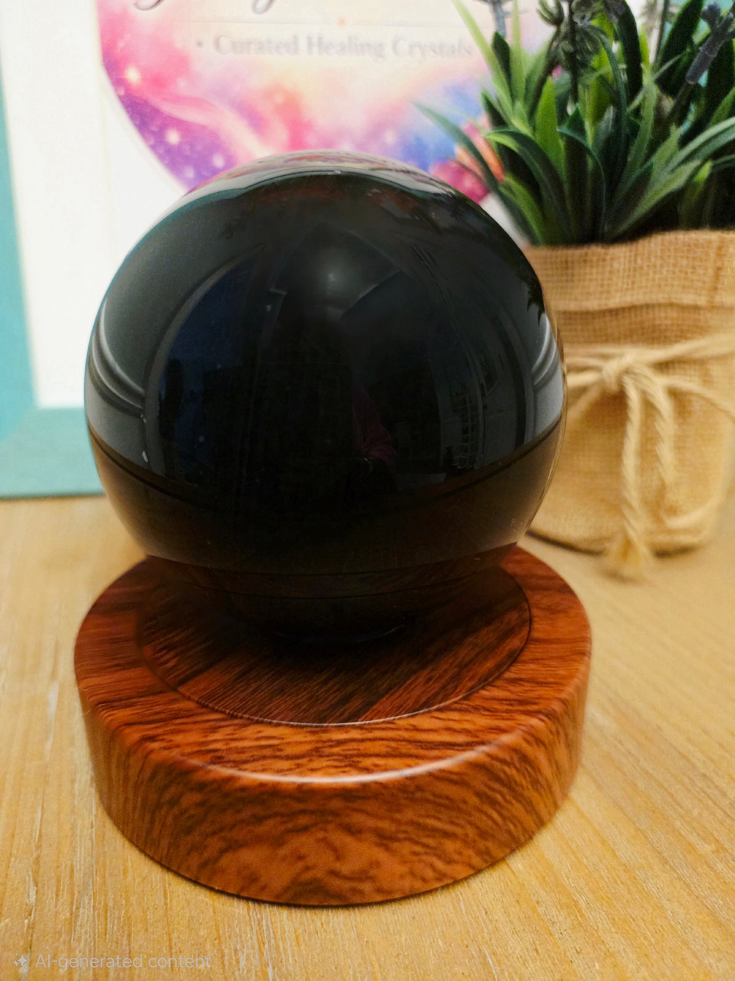 Black Obsidian Crystal Sphere | 3” Polished Obsidian Protection Stone
