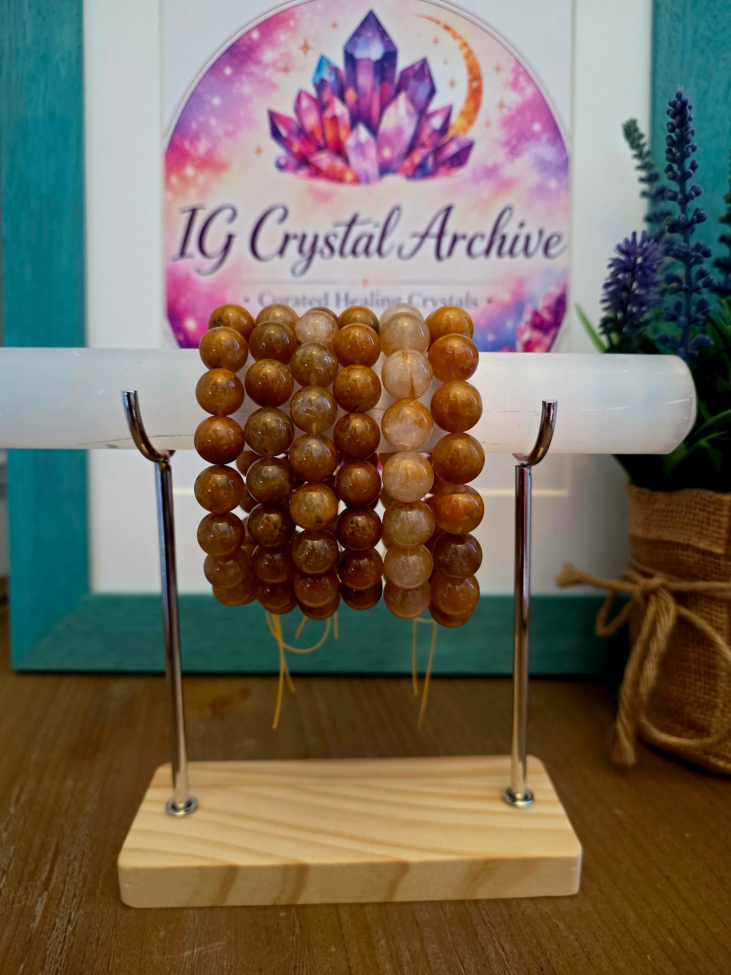 Golden Healer Quartz Bracelet | Natural Golden Hematoid Quartz Crystal | Healing Energy Stretch Gemstone Bracelet