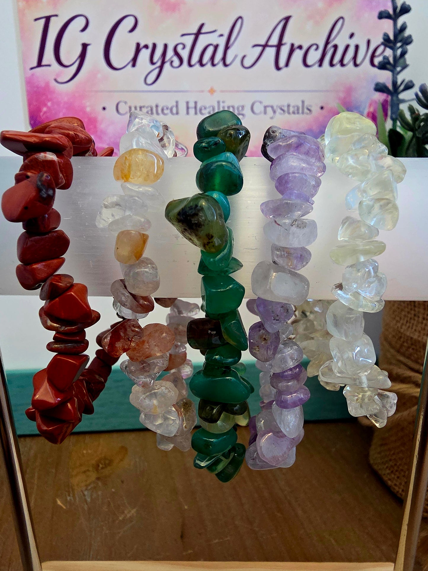 Natural Crystal Chip Bracelets | Assorted Genuine Stone Stretch Bracelets | Choose Your Stone