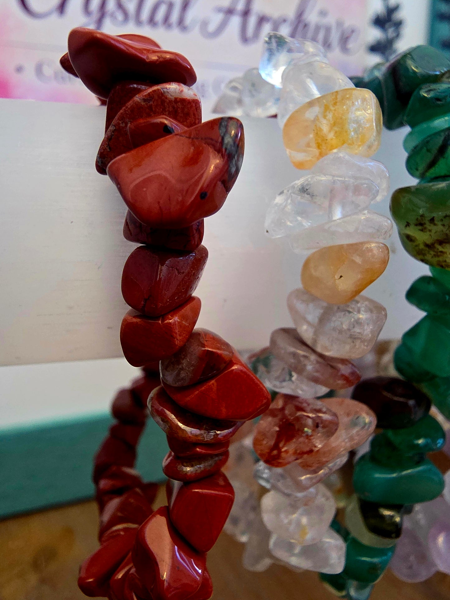 Natural Crystal Chip Bracelets | Assorted Genuine Stone Stretch Bracelets | Choose Your Stone