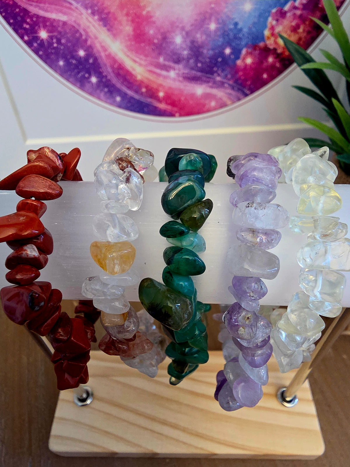 Natural Crystal Chip Bracelets | Assorted Genuine Stone Stretch Bracelets | Choose Your Stone