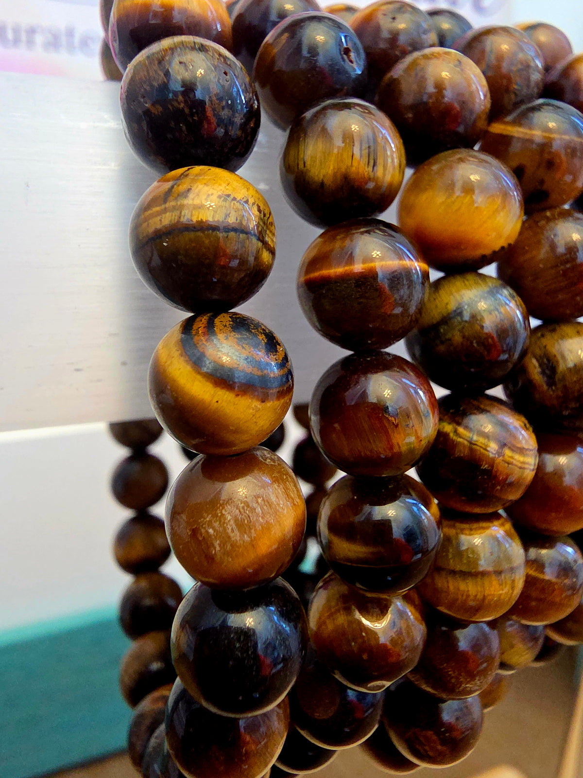 Natural Tiger’s Eye Crystal Bracelet | Golden Brown Gemstone Beaded Bracelet | Protection Confidence & Grounding Crystal Jewelry