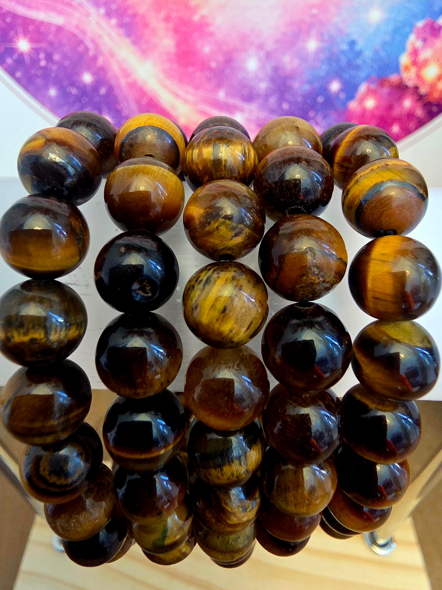Natural Tiger’s Eye Crystal Bracelet | Golden Brown Gemstone Beaded Bracelet | Protection Confidence & Grounding Crystal Jewelry