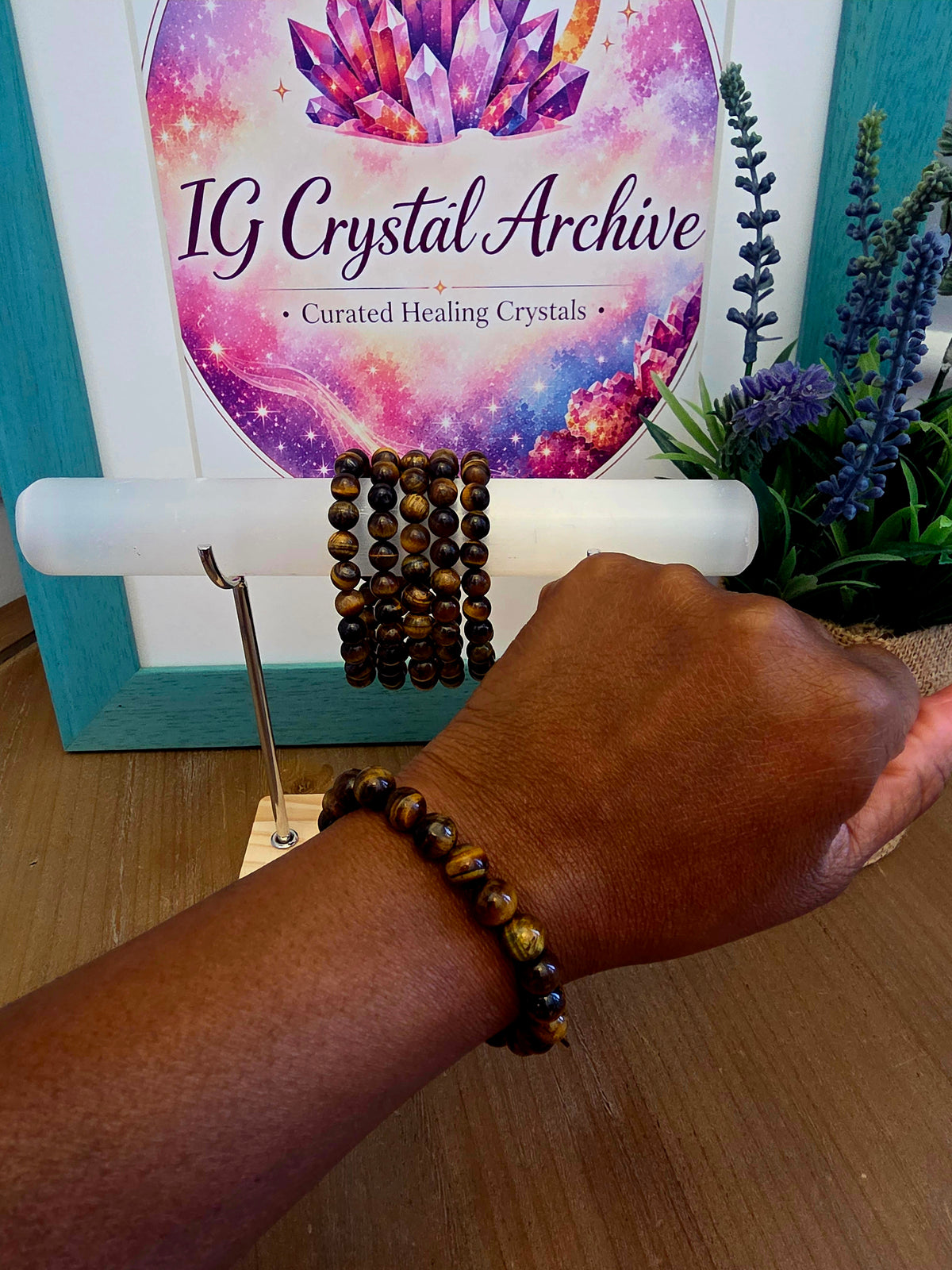 Natural Tiger’s Eye Crystal Bracelet | Golden Brown Gemstone Beaded Bracelet | Protection Confidence & Grounding Crystal Jewelry
