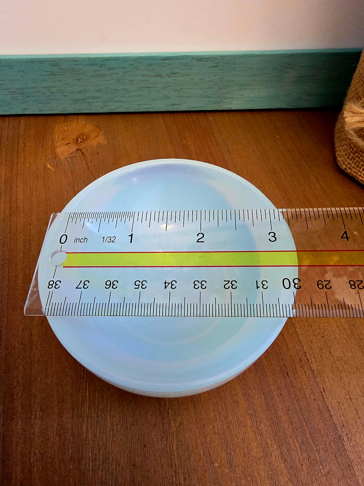 Opalite Glass Crystal Bowl | Iridescent Blue White Decorative Trinket Dish | 3.25 Inch Display Bowl