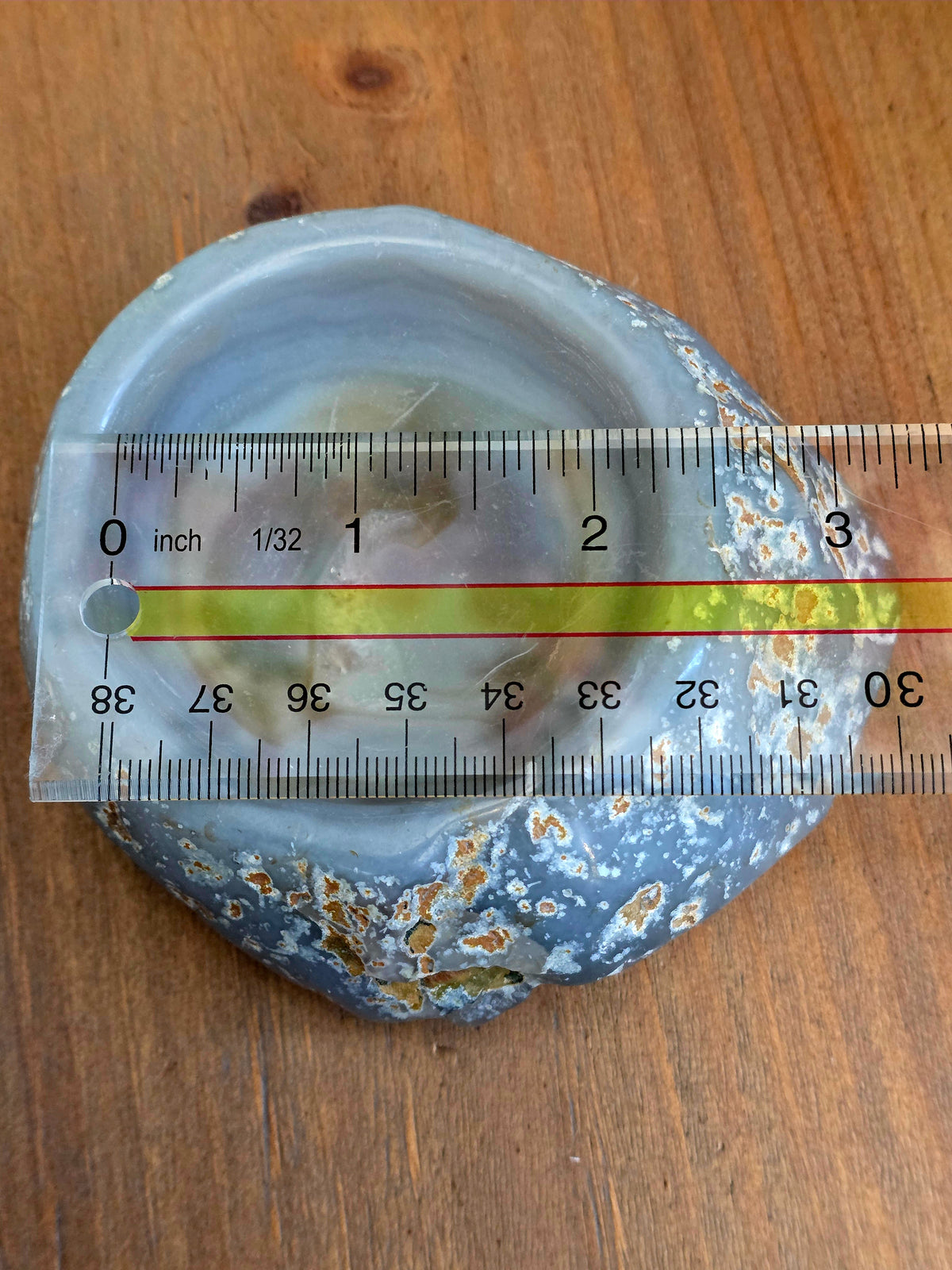 Natural Blue Gray Agate Bowl | Polished Crystal Stone Dish | One-of-a-Kind Gemstone Décor