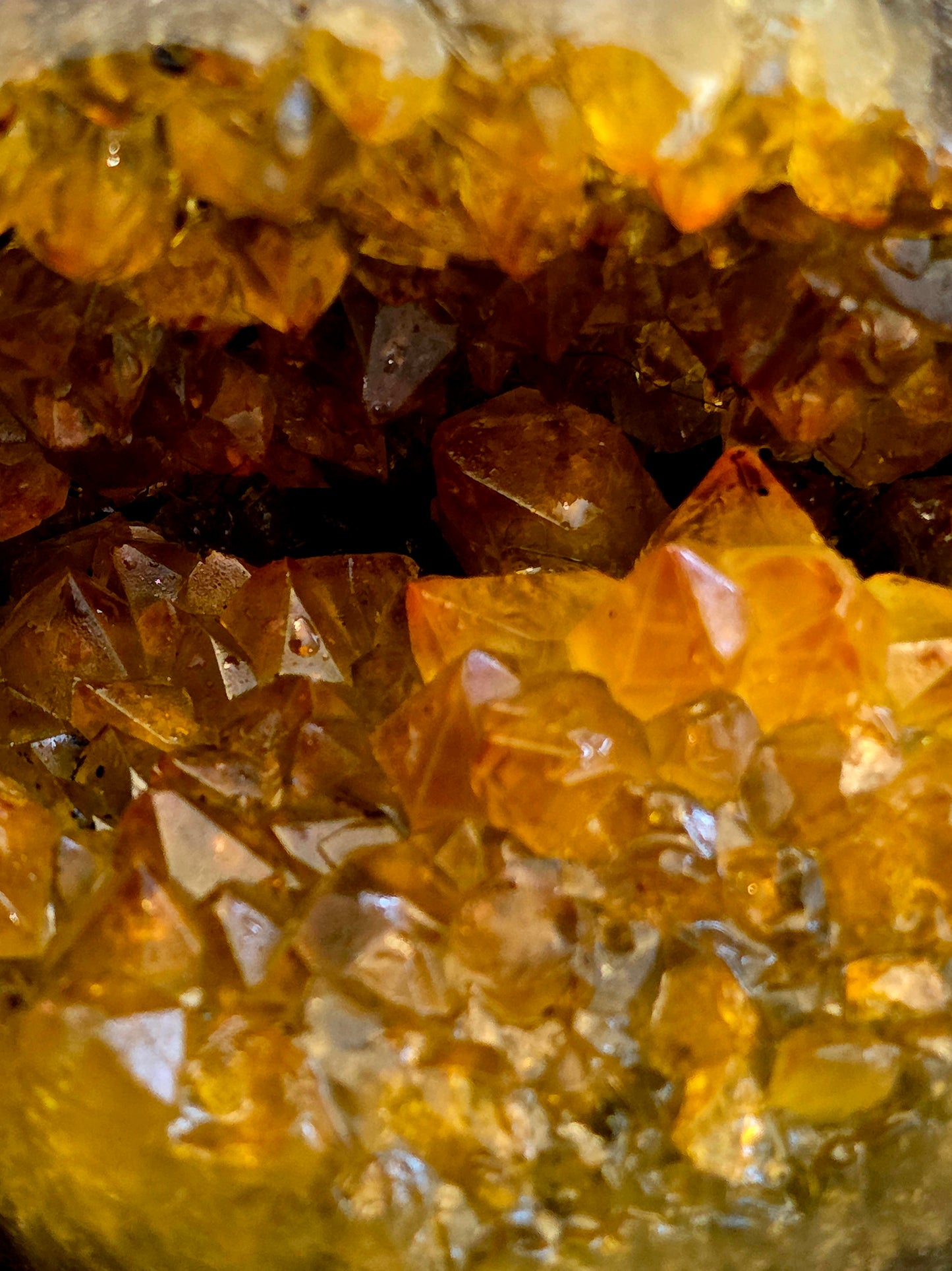 Citrine Geode Sphere | Golden Citrine Druzy Crystal Sphere | Open Cave Quartz Display Specimen | Crystal Home Décor