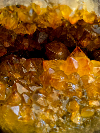 Citrine Geode Sphere | Golden Citrine Druzy Crystal Sphere | Open Cave Quartz Display Specimen | Crystal Home Décor