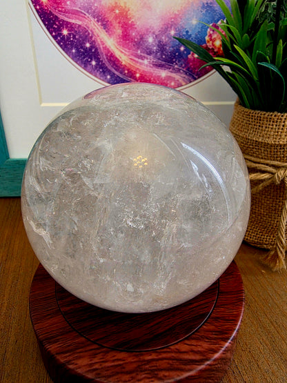 Large Clear Quartz Sphere 3 Inch | Natural Rock Crystal Quartz Orb