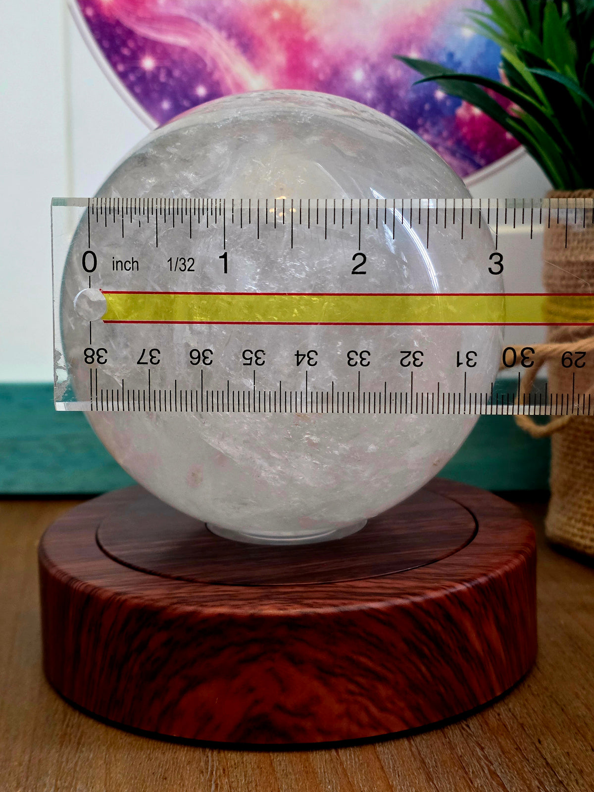 Large Clear Quartz Sphere 3 Inch | Natural Rock Crystal Quartz Orb